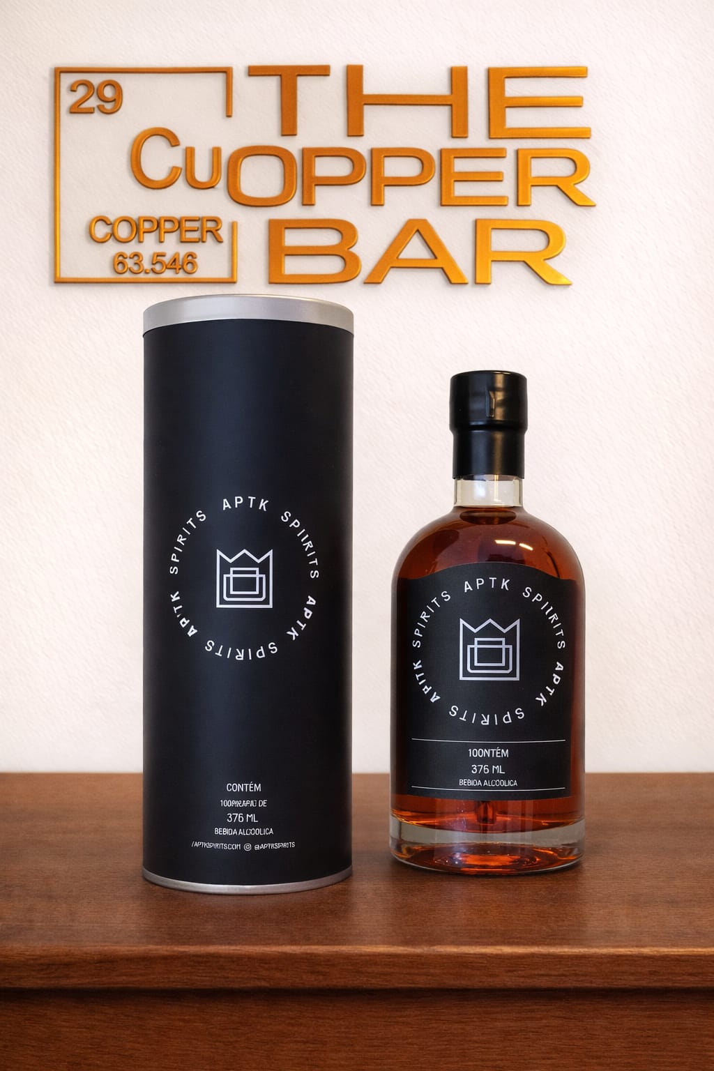 Tubo aluminio preto presente para garrafa 375ml